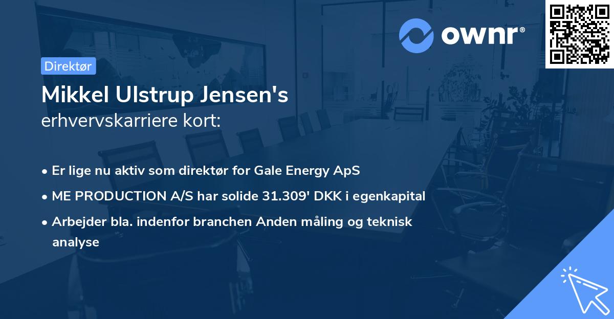Mikkel Ulstrup Jensen's erhvervskarriere kort