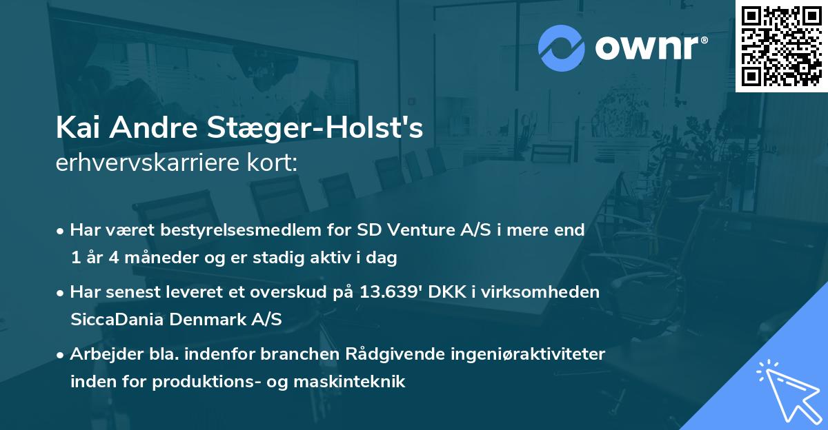 Kai Andre Stæger-Holst's erhvervskarriere kort