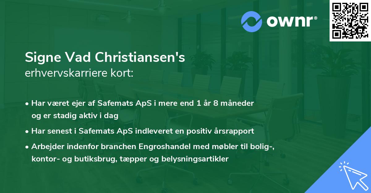 Signe Vad Christiansen's erhvervskarriere kort