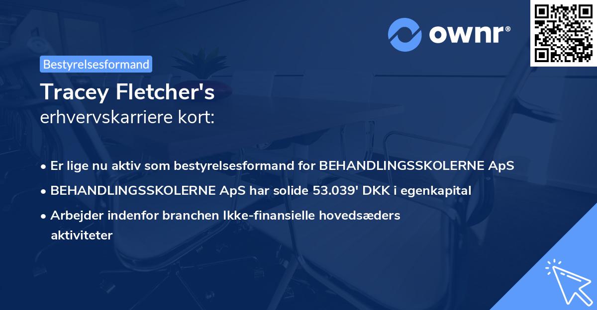 Tracey Fletcher's erhvervskarriere kort