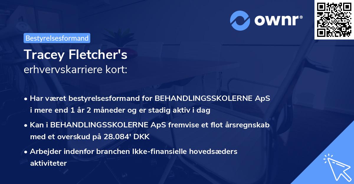 Tracey Fletcher's erhvervskarriere kort