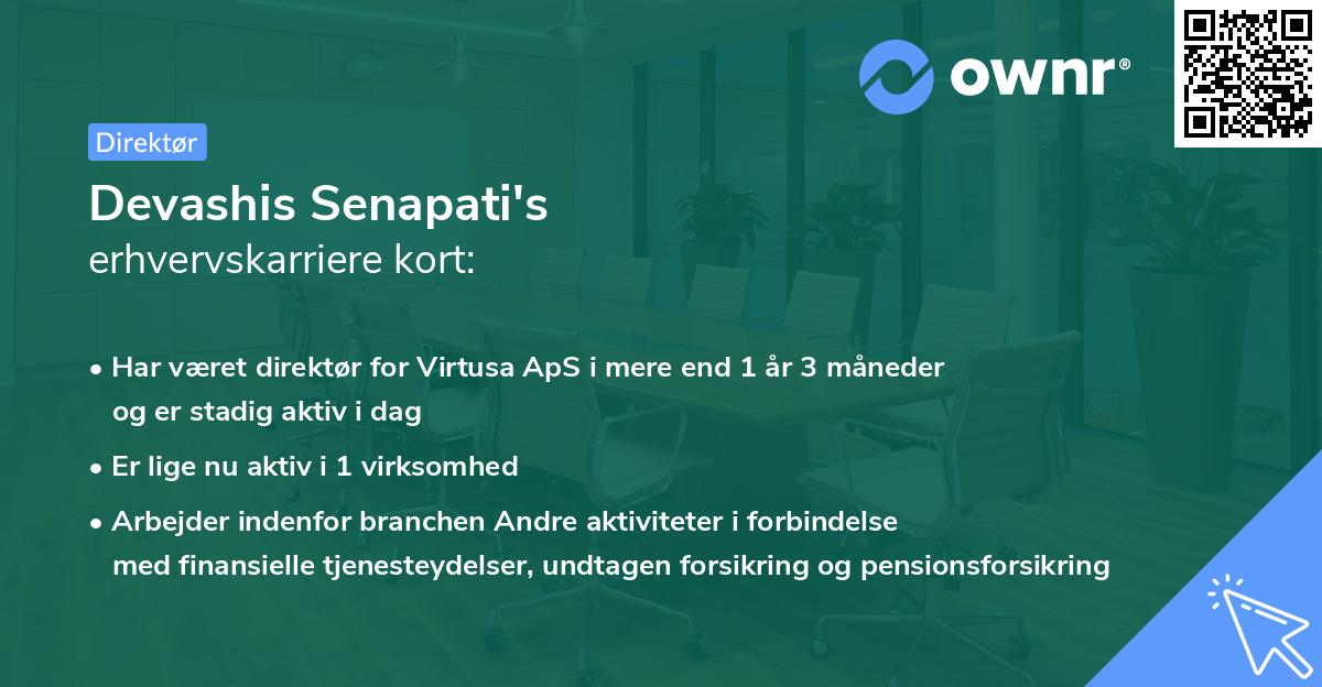 Devashis Senapati's erhvervskarriere kort