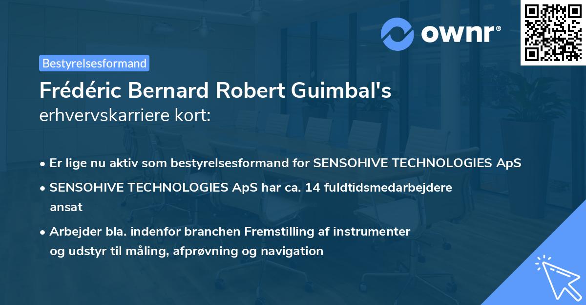Frédéric Bernard Robert Guimbal's erhvervskarriere kort
