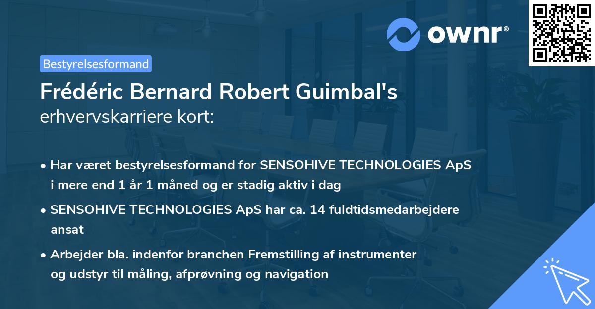 Frédéric Bernard Robert Guimbal's erhvervskarriere kort