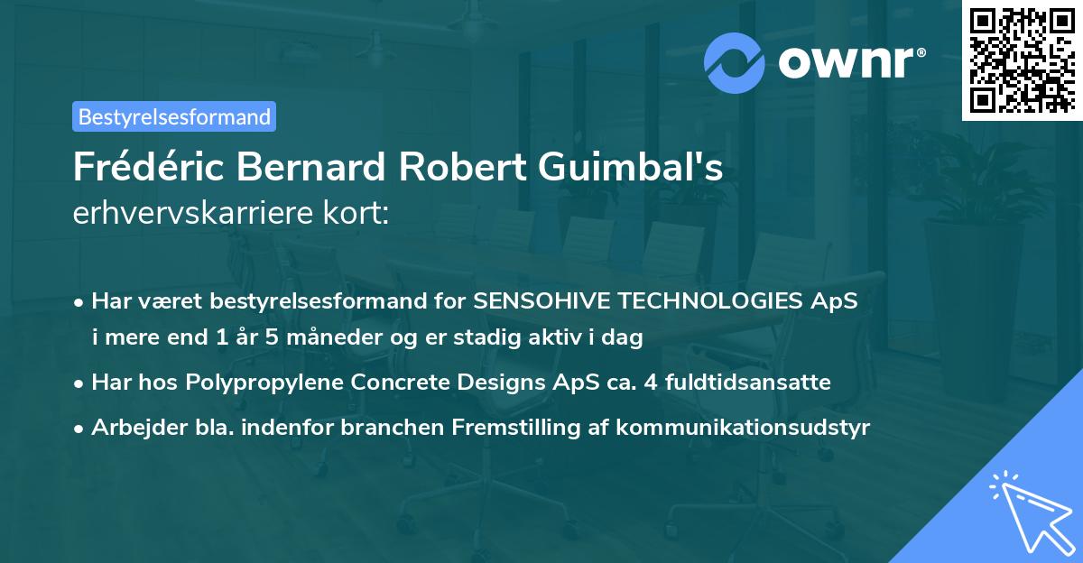 Frédéric Bernard Robert Guimbal's erhvervskarriere kort