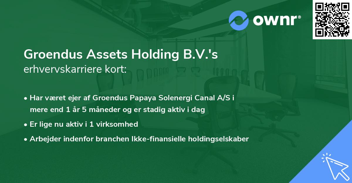 Groendus Assets Holding B.V.'s erhvervskarriere kort