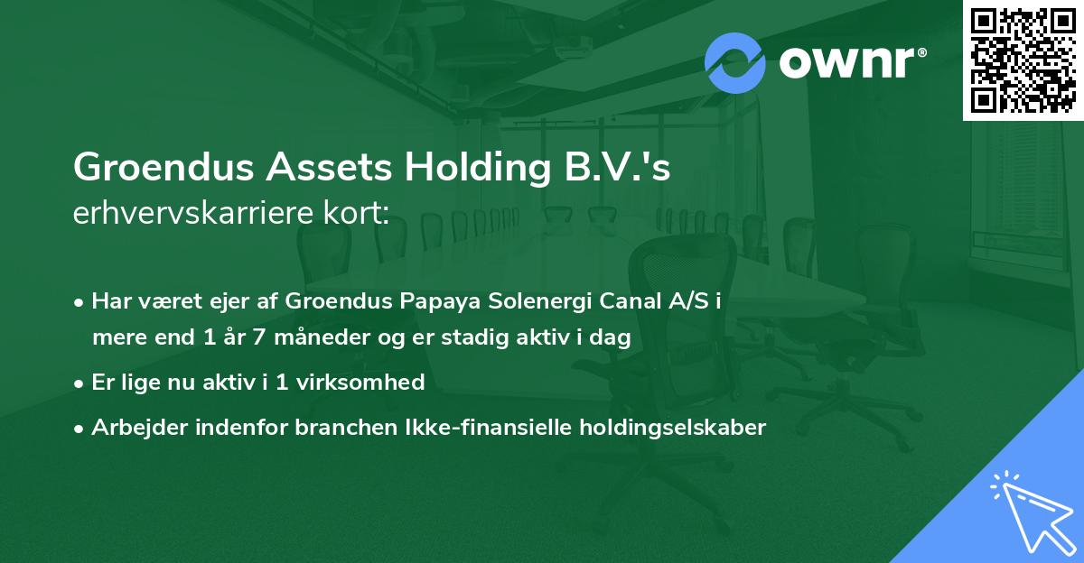 Groendus Assets Holding B.V.'s erhvervskarriere kort
