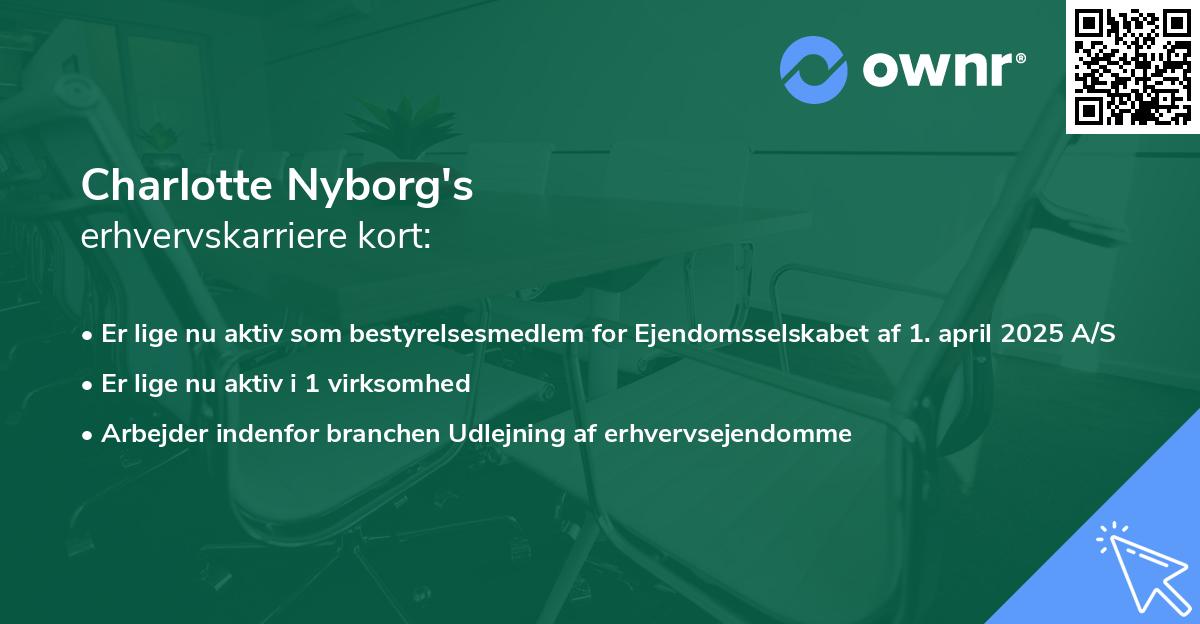 Charlotte Nyborg's erhvervskarriere kort