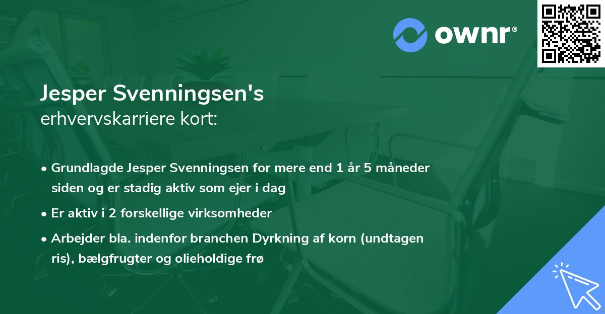 Jesper Svenningsen's erhvervskarriere kort