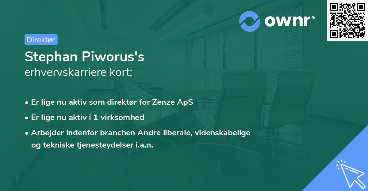 Stephan Piworus's erhvervskarriere kort