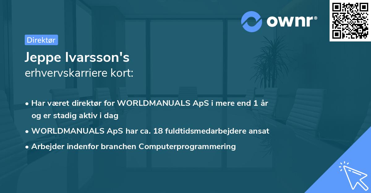 Jeppe Ivarsson's erhvervskarriere kort
