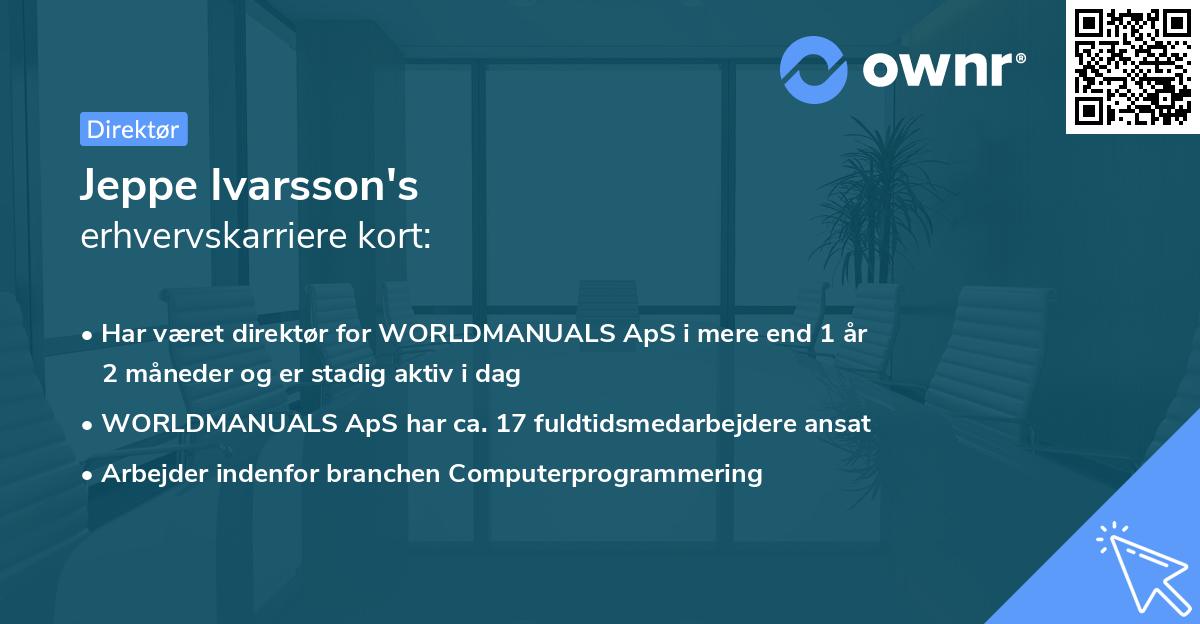 Jeppe Ivarsson's erhvervskarriere kort