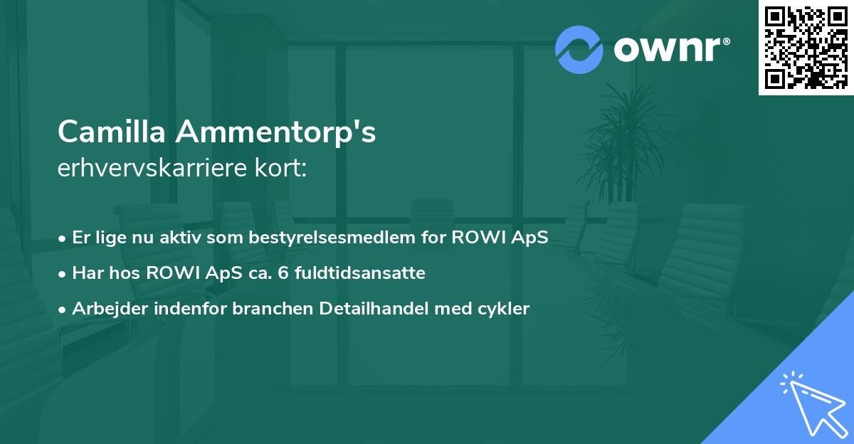 Camilla Ammentorp's erhvervskarriere kort