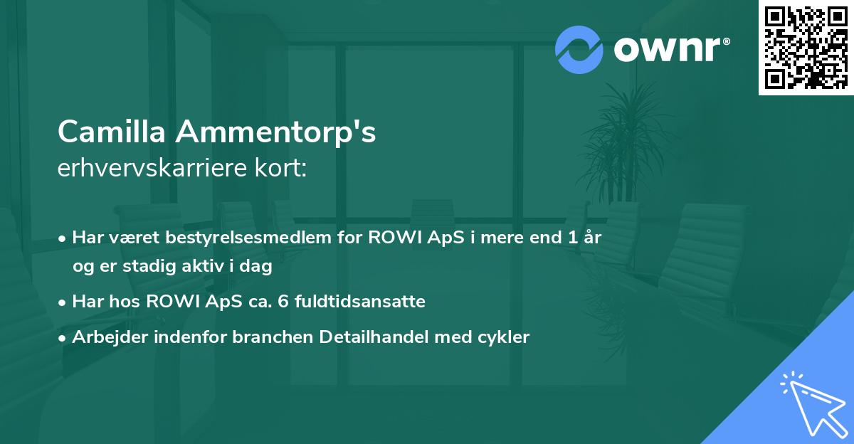 Camilla Ammentorp's erhvervskarriere kort