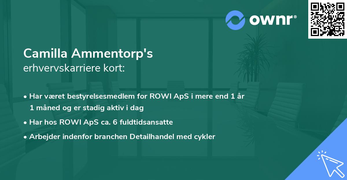 Camilla Ammentorp's erhvervskarriere kort