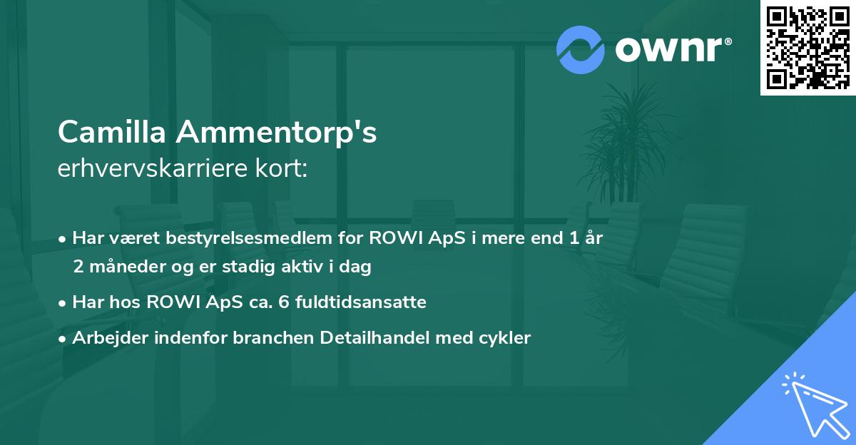 Camilla Ammentorp's erhvervskarriere kort