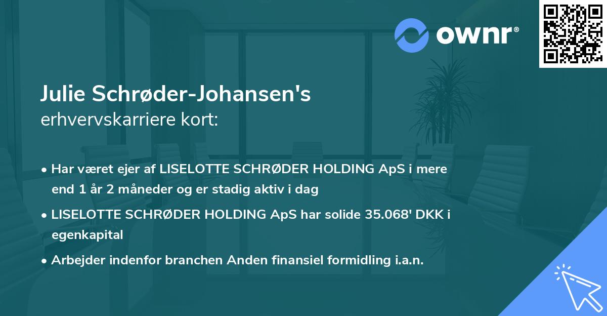 Julie Schrøder-Johansen's erhvervskarriere kort