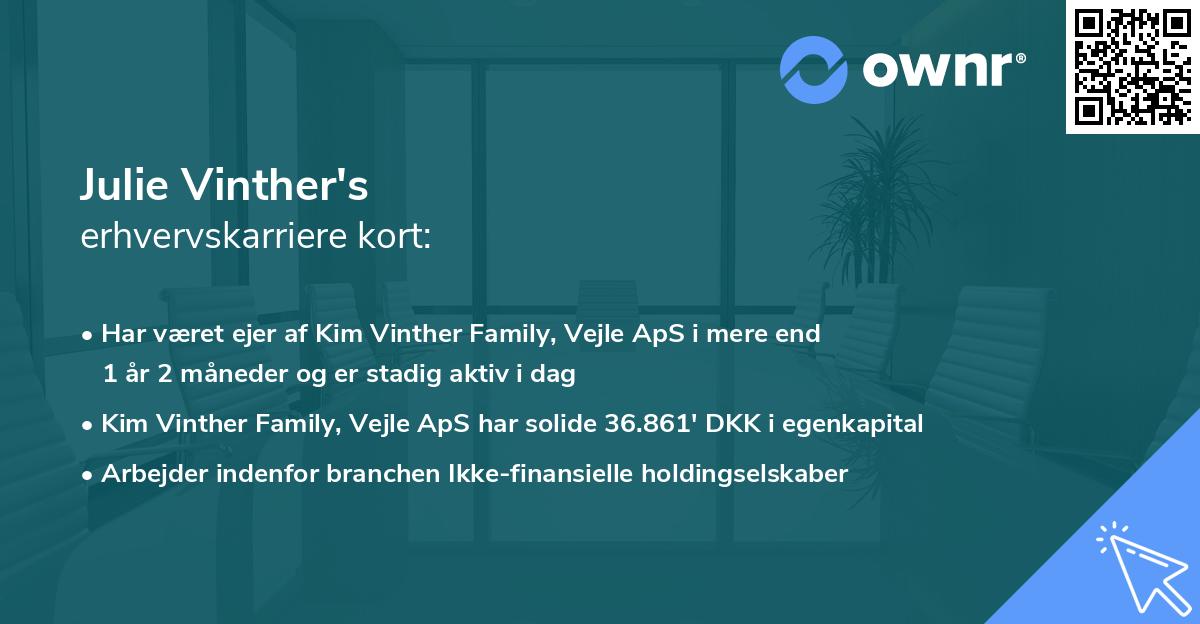 Julie Vinther's erhvervskarriere kort