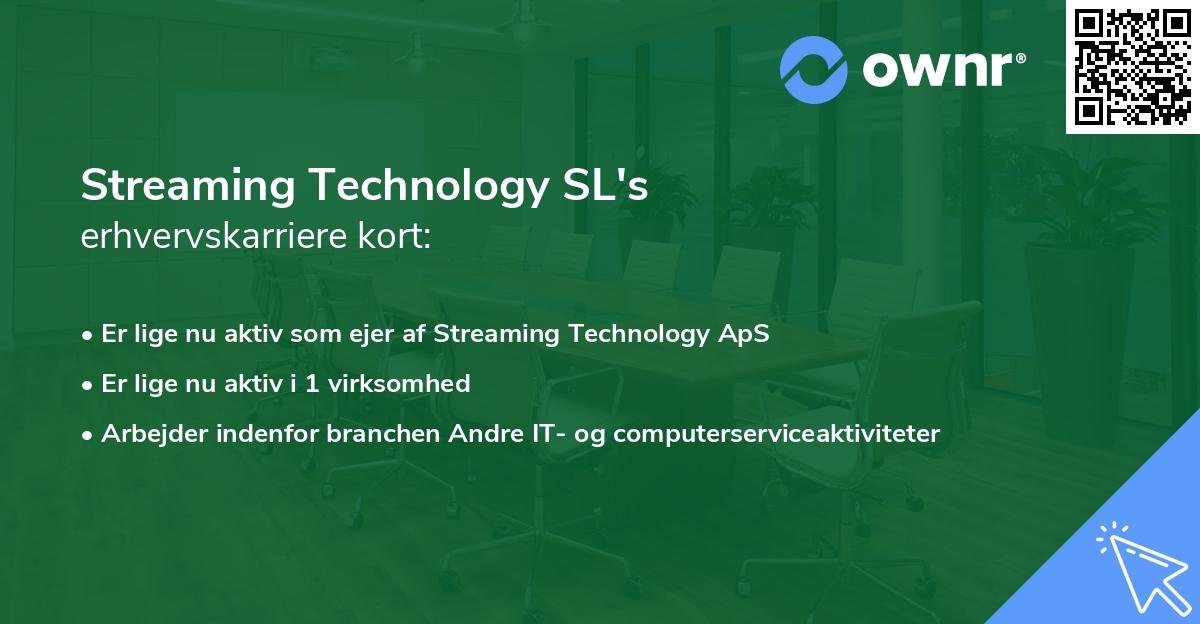 Streaming Technology SL's erhvervskarriere kort