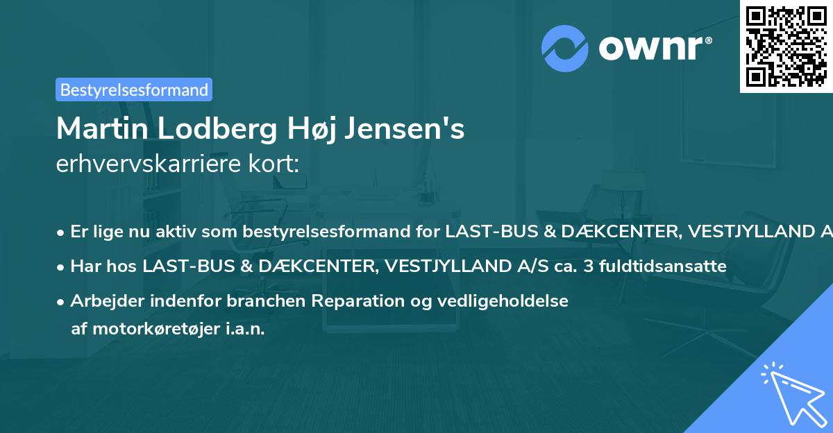 Martin Lodberg Høj Jensen's erhvervskarriere kort