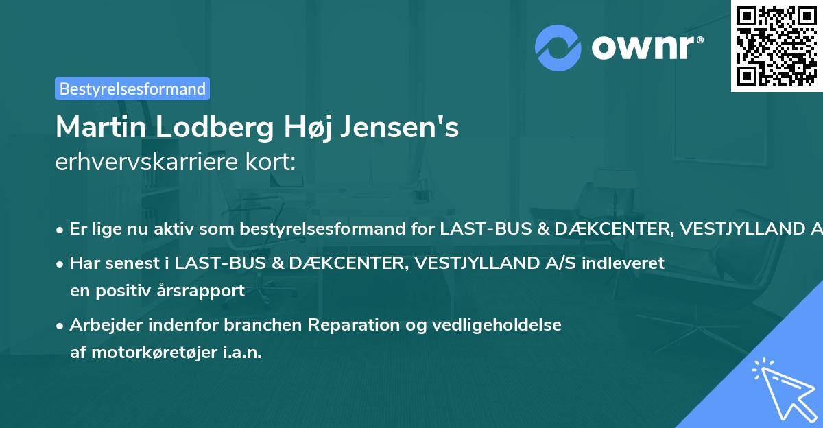 Martin Lodberg Høj Jensen's erhvervskarriere kort
