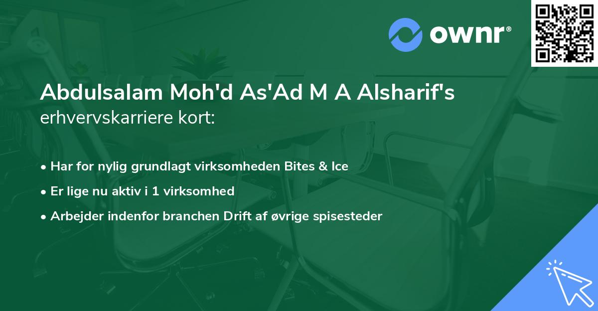 Abdulsalam Moh'd As'Ad M A Alsharif's erhvervskarriere kort