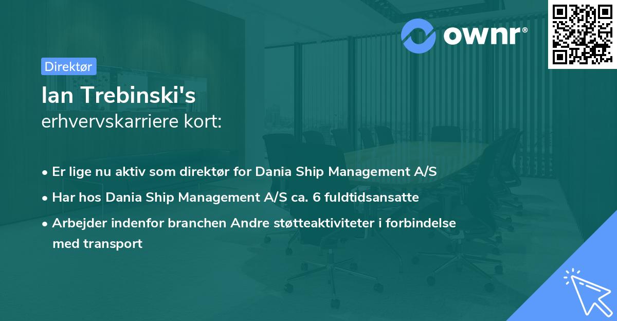 Ian Trebinski's erhvervskarriere kort