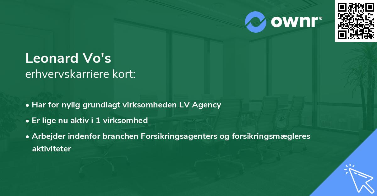 Leonard Vo's erhvervskarriere kort