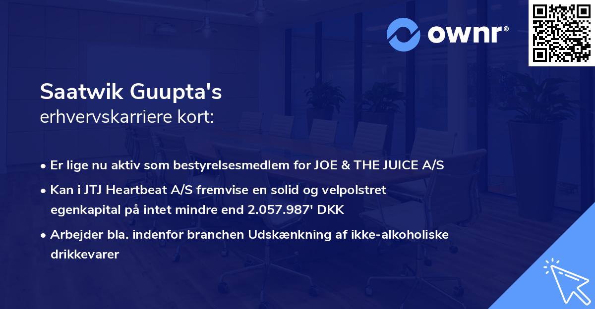 Saatwik Guupta's erhvervskarriere kort