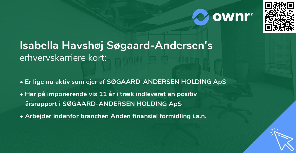 Isabella Havshøj Søgaard-Andersen's erhvervskarriere kort