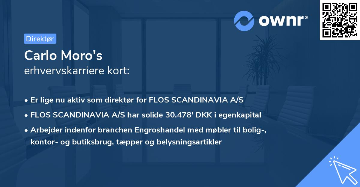 Carlo Moro's erhvervskarriere kort