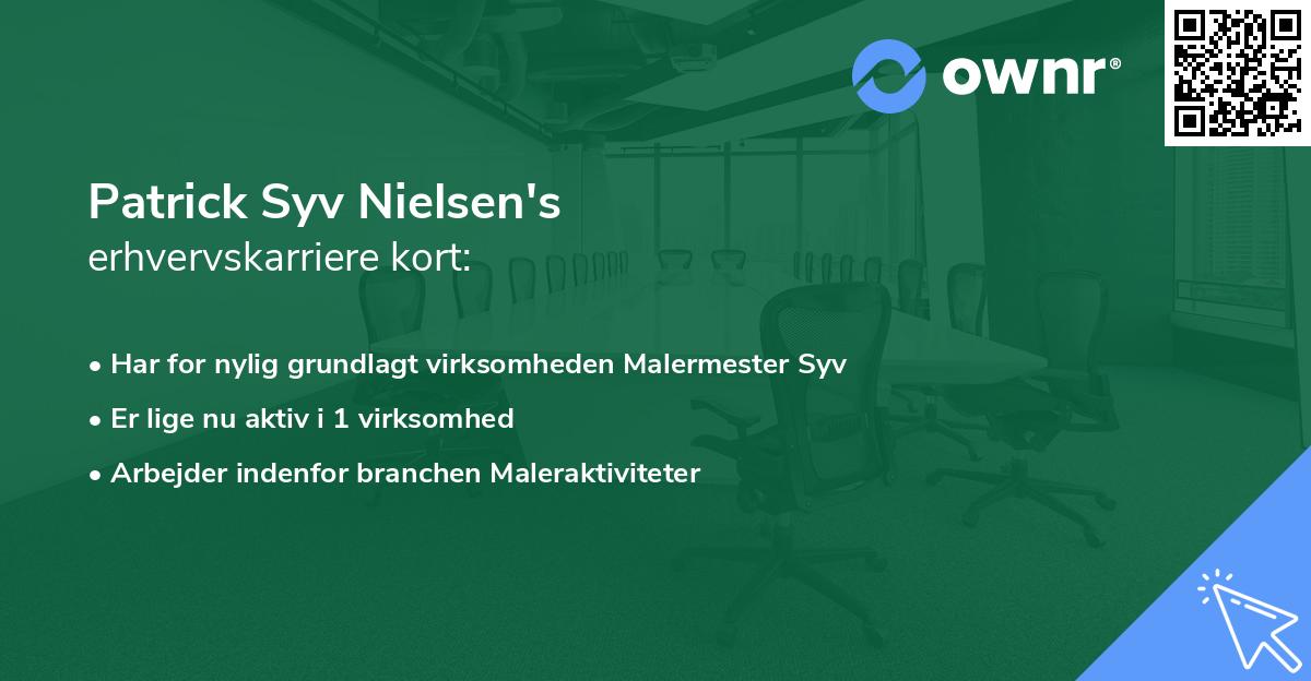Patrick Syv Nielsen's erhvervskarriere kort