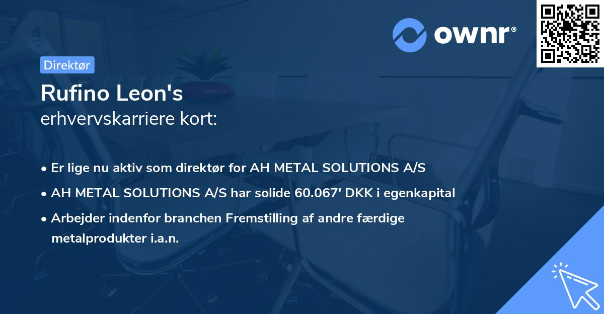 Rufino Leon's erhvervskarriere kort