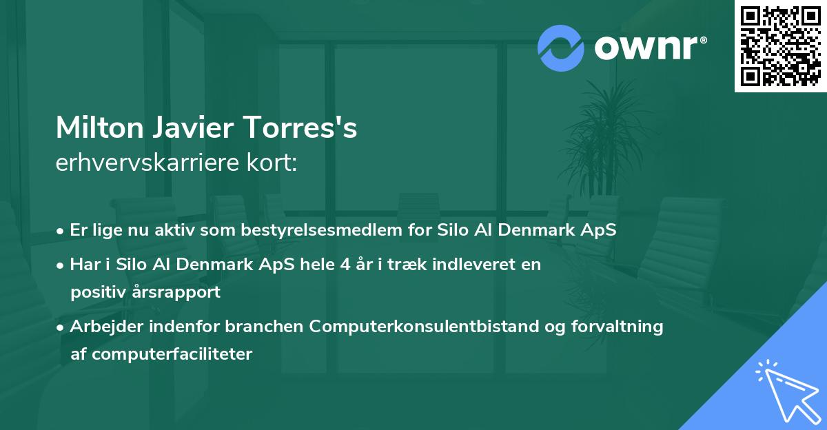 Milton Javier Torres's erhvervskarriere kort