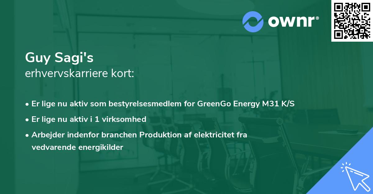 Guy Sagi's erhvervskarriere kort