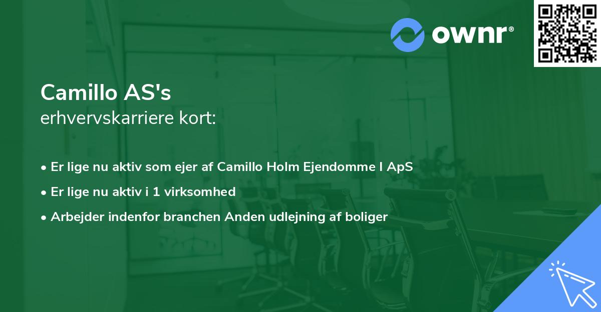 Camillo AS's erhvervskarriere kort