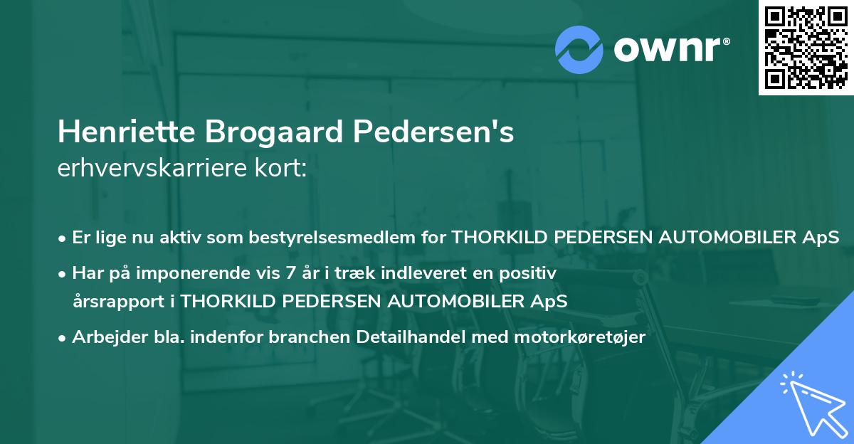 Henriette Brogaard Pedersen's erhvervskarriere kort