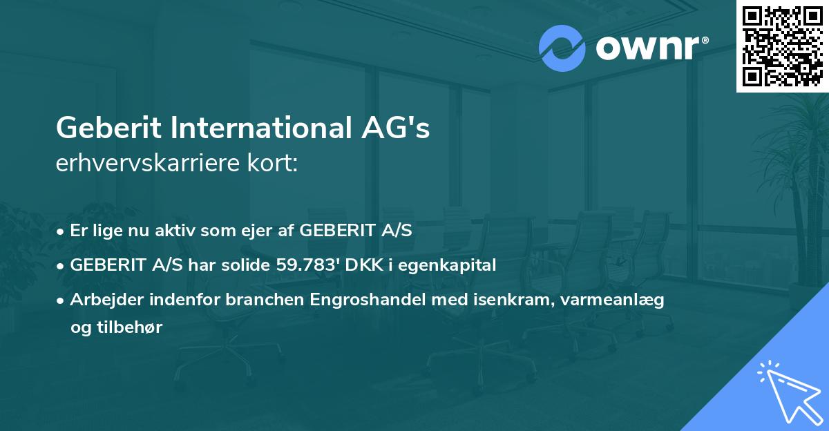 Geberit International AG's erhvervskarriere kort