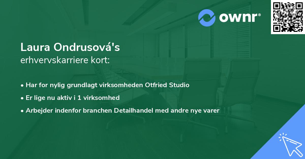 Laura Ondrusová's erhvervskarriere kort