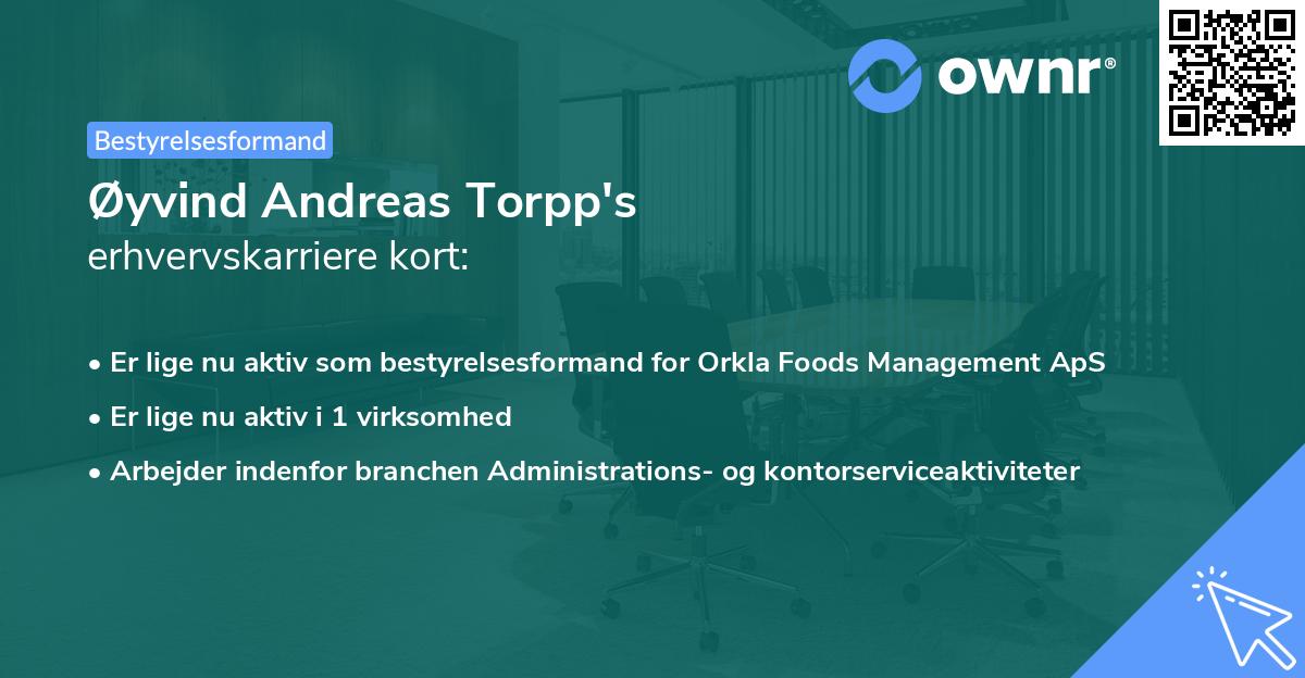 Øyvind Andreas Torpp's erhvervskarriere kort