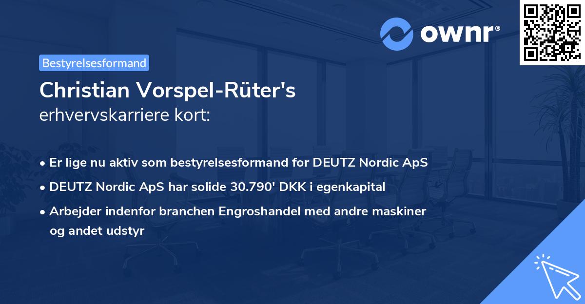 Christian Vorspel-Rüter's erhvervskarriere kort