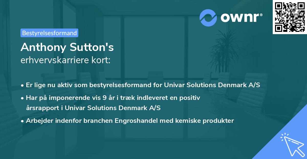 Anthony Sutton's erhvervskarriere kort