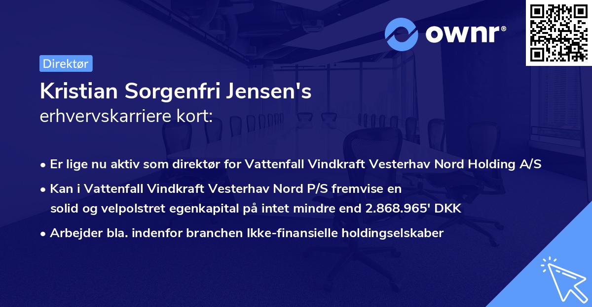 Kristian Sorgenfri Jensen's erhvervskarriere kort