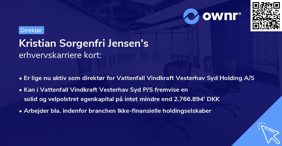 Kristian Sorgenfri Jensen's erhvervskarriere kort