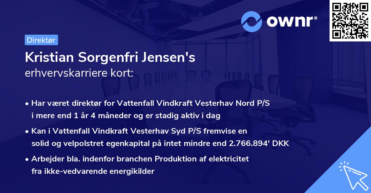Kristian Sorgenfri Jensen's erhvervskarriere kort
