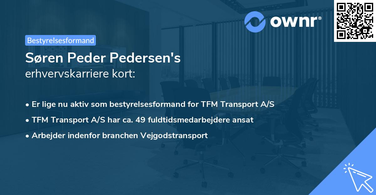 Søren Peder Pedersen's erhvervskarriere kort