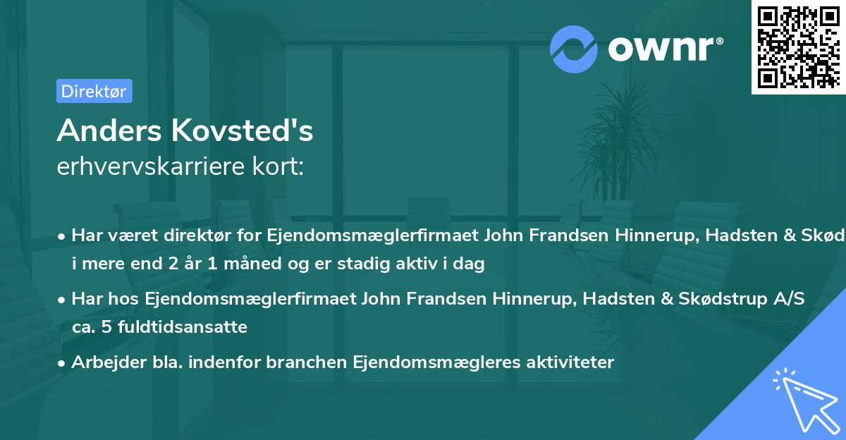Anders Kovsted's erhvervskarriere kort