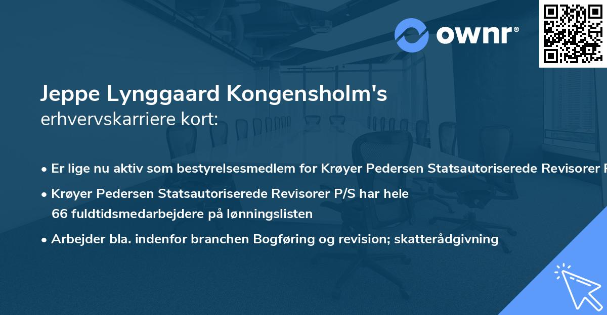 Jeppe Lynggaard Kongensholm's erhvervskarriere kort