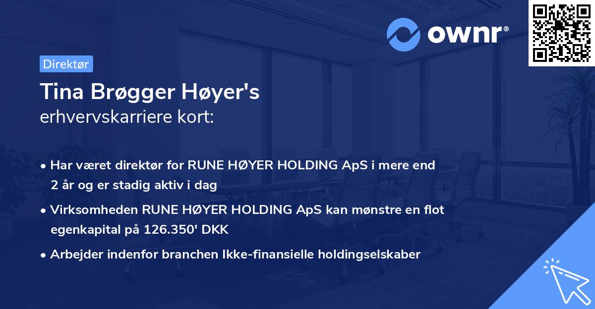 Tina Brøgger Høyer's erhvervskarriere kort