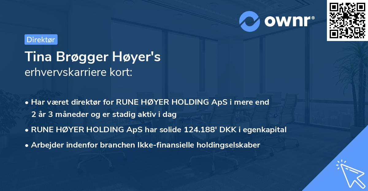 Tina Brøgger Høyer's erhvervskarriere kort
